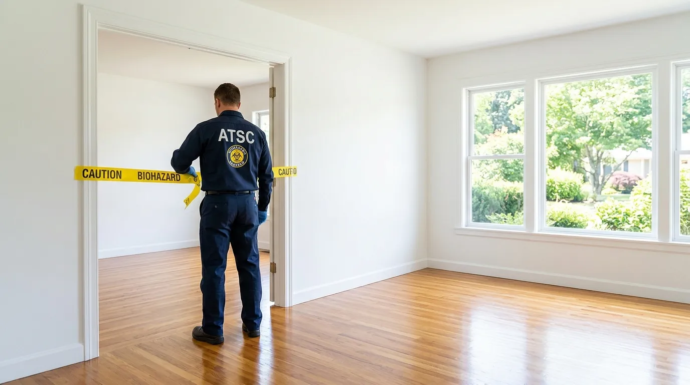 Certified biohazard cleanup crew performing Trauma Scene Cleanup in Briarcliff Manor